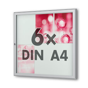 Tesus 30 E flacher Wand - Schaukasten eckig Format für 6 × DIN A4 Blätter