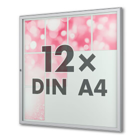 Tesus 30 E flacher Wand - Schaukasten eckig Format für 12 × DIN A4 Blätter