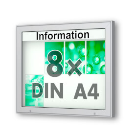 Plenum 65 E Wand - Schaukasten eckig Format für 8 × DIN A4 Blätter