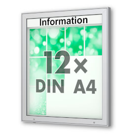 Plenum 65 E Wand - Schaukasten eckig Format für 12 × DIN A4 Blätter