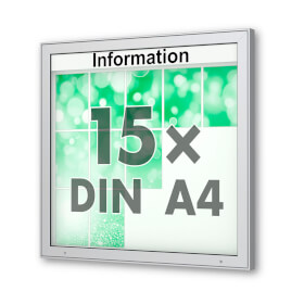Plenum 65 E Wand - Schaukasten eckig Format für 15 × DIN A4 Blätter
