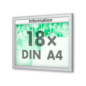 Plenum 65 E Wand - Schaukasten eckig Format für 18 × DIN A4 Blätter