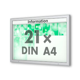 Plenum 65 E Wand - Schaukasten eckig Format für 21 × DIN A4 Blätter