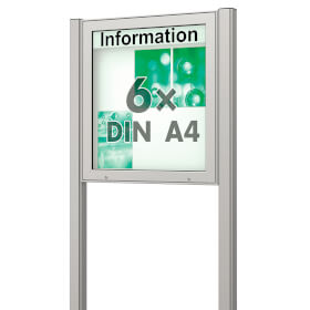 Plenum 65 E Freistehender Schaukasten eckig Format für 6 × DIN A4 Blätter