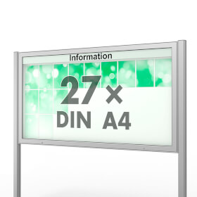 Plenum 65 E Freistehender Schaukasten eckig Format für 27 × DIN A4 Blätter