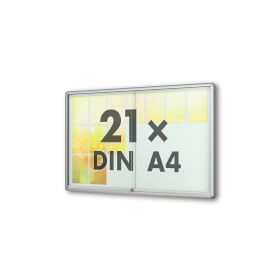 Moveo 50 G gerundeter Schaukasten mit Schiebetüren Format für 21 × DIN A4 Blätter