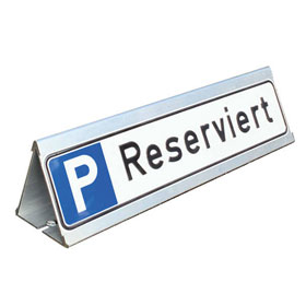 Parkplatzschild Symbol: P, mit max. 20 Zeichen Text nach Wahl