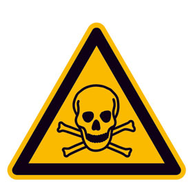 Warnschild auf Bogen Warnung vor giftigen Stoffen