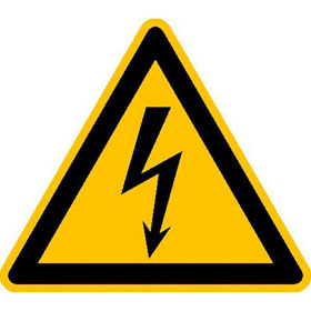 Warnschild auf Bogen Warnung vor elektrischer Spannung