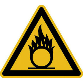 Warnschild Warnung vor brandfördernden Stoffen