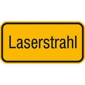 Warn - Zusatzschild Laserstrahl