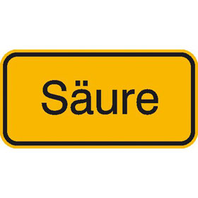 Warn - Zusatzschild Säure