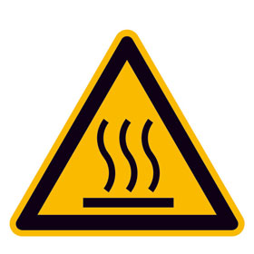 Warnschild Warnung vor heißer Oberfläche