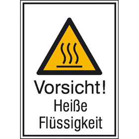 Warn - Kombischild Vorsicht! Heiße Flüssigkeit