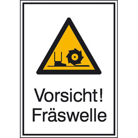 Warn - Kombischild Vorsicht! Fräswelle