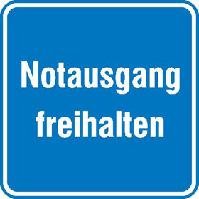 Hinweisschild - Betriebskennzeichnung Notausgang freihalten