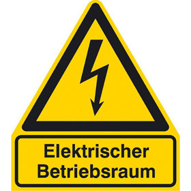 Warn - Kombischild Elektrischer Betriebsraum