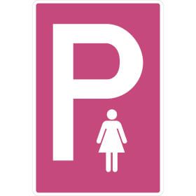 Parkplatzschild Symbol: P, Symbol:  Frauen
