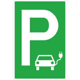 Parkplatzschild Symbol: P -  Elektro - Tankstelle
