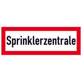 Hinweisschild fr die Feuerwehr Sprinklerzentrale