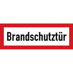 Hinweisschild für die Feuerwehr Brandschutztür