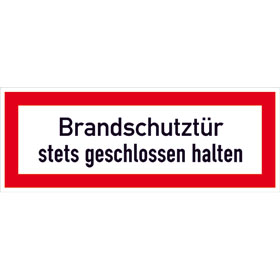 Hinweisschild fr die Feuerwehr Brandschutztr stets geschlossen halten