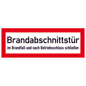 Hinweisschild fr die Feuerwehr Brandabschnittstr