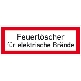 Hinweisschild fr die Feuerwehr Feuerlscher fr elektrische Brnde