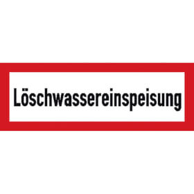 Hinweisschild fr die Feuerwehr Lschwassereinspeisung