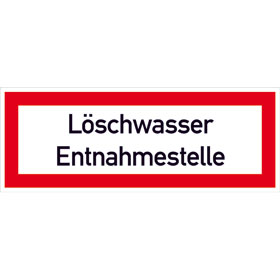 Hinweisschild fr die Feuerwehr Lschwasser Entnahmestelle