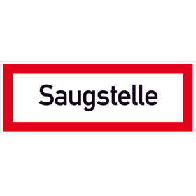 Hinweisschild für die Feuerwehr Saugstelle