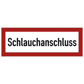 Hinweisschild fr die Feuerwehr Schlauchanschluss