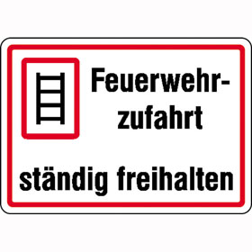 Hinweisschild fr Feuerwehrzufahrten Feuerwehrzufahrt stndig freihalten