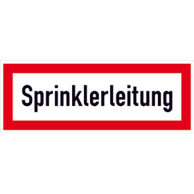 Hinweisschild fr die Feuerwehr Sprinklerleitung