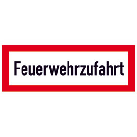 Hinweisschild fr die Feuerwehr Feuerwehrzufahrt