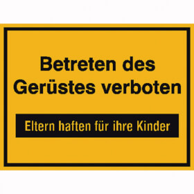 Hinweisschild zur Baustellenkennzeichnung Betreten des Gerstes verboten