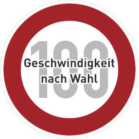 Verkehrsschild / Betriebs -  und Privatkennzeichnung Zulässige Höchstgeschwindigkeit