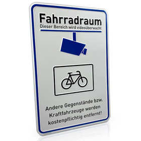 Hinweisschild Fahrradraum -  Nur für Fahrräder  -  Videoüberwachung