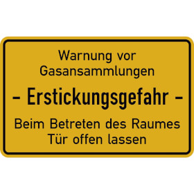 Hinweisschild fr Tankanlagen und Garagen Warnung vor Gasansammlungen Erstickungsgefahr