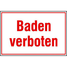 Hinweisschild für Wald - und Freizeitanlagen Baden verboten