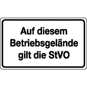 Verkehrsschild Auf diesem Betriebsgelnde gilt die StVO