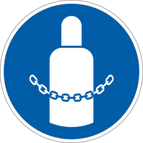 Gebotsschild Gasflaschen sichern