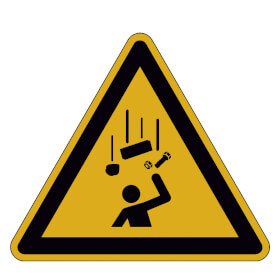 Warnschild Warnung vor herabfallenden Gegenständen