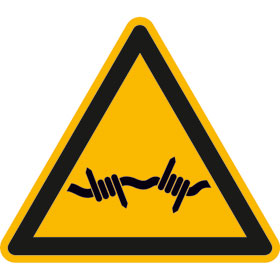Warnschild Warnung vor Stacheldraht