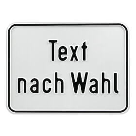 Individuell gefertigtes Aluminiumschild erhaben geprgt mit Text nach Wahl, max. 2 Zeilen mit jeweils 12 Zeichen