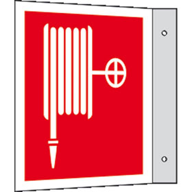 Brandschutzschild - Fahne  -  langnachleuchtend Lschschlauch