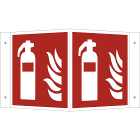 Brandschutzschild als Winkelschild Feuerlscher