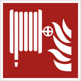 Brandschutzschild Löschschlauch