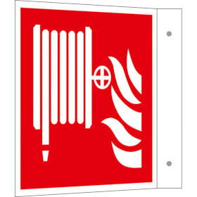 Brandschutzschild - Fahne  -  langnachleuchtend Löschschlauch