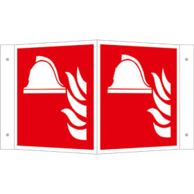 Brandschutzschild - nachleuchtend als Winkelschild,  Mittel und Gerät zur Brandbekämpfung